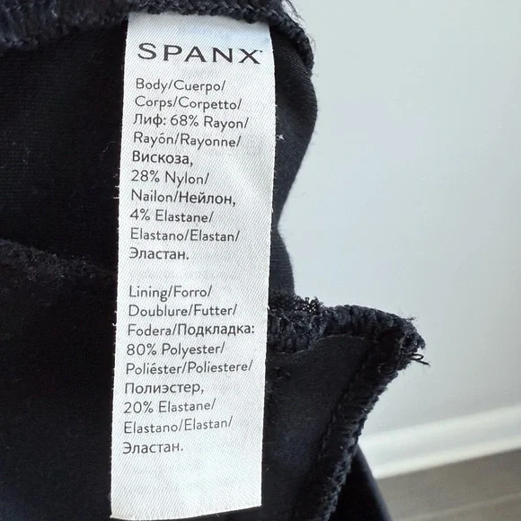 Spanx High Waist Straight Leg Ponte Pants Black Size XS Petite 20254Q Classic